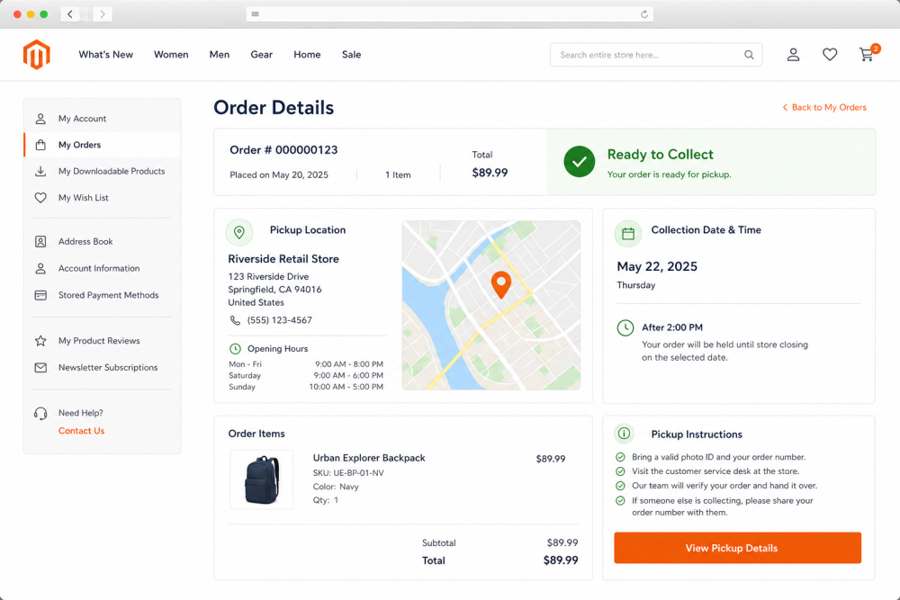 Click and Collect customer pickup