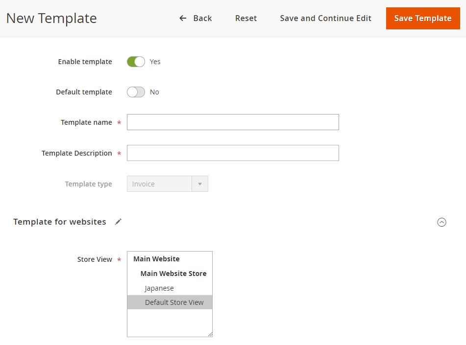 invoice button