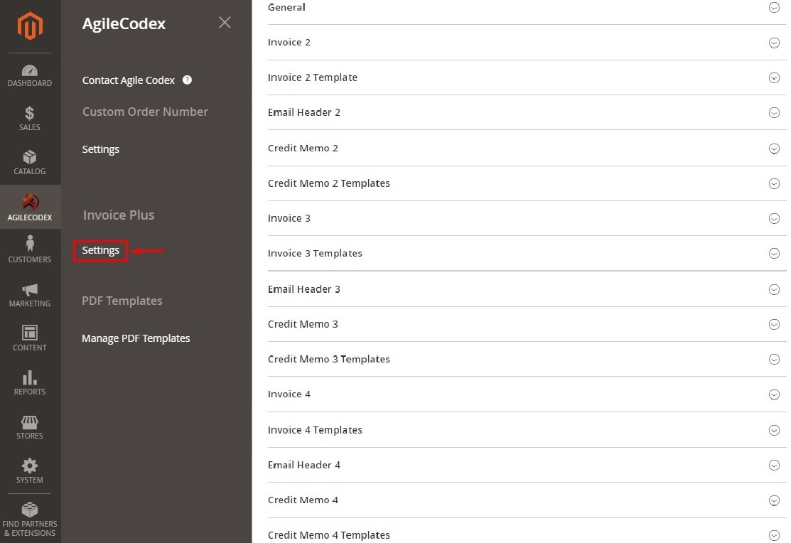 multiple invoices settings