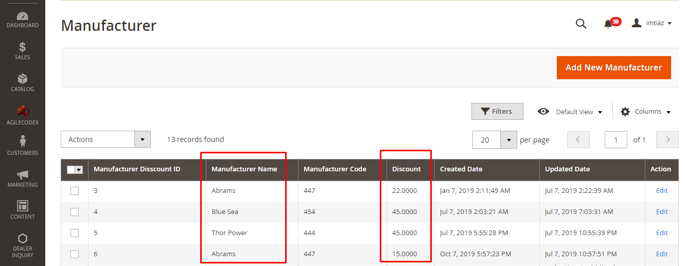 List Of Manufacturer And Their Discount