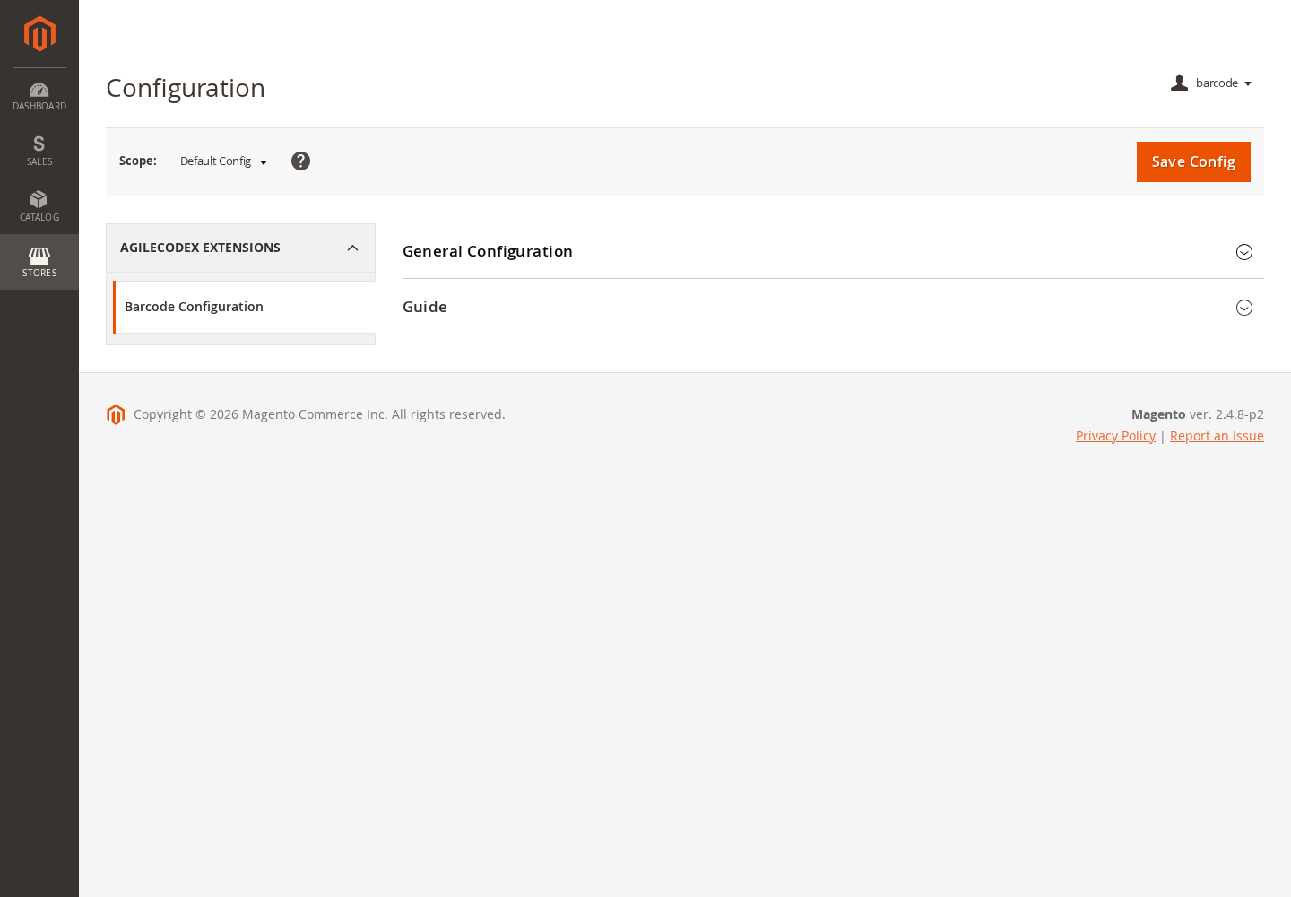 Expanded Magento 2 barcode configuration options