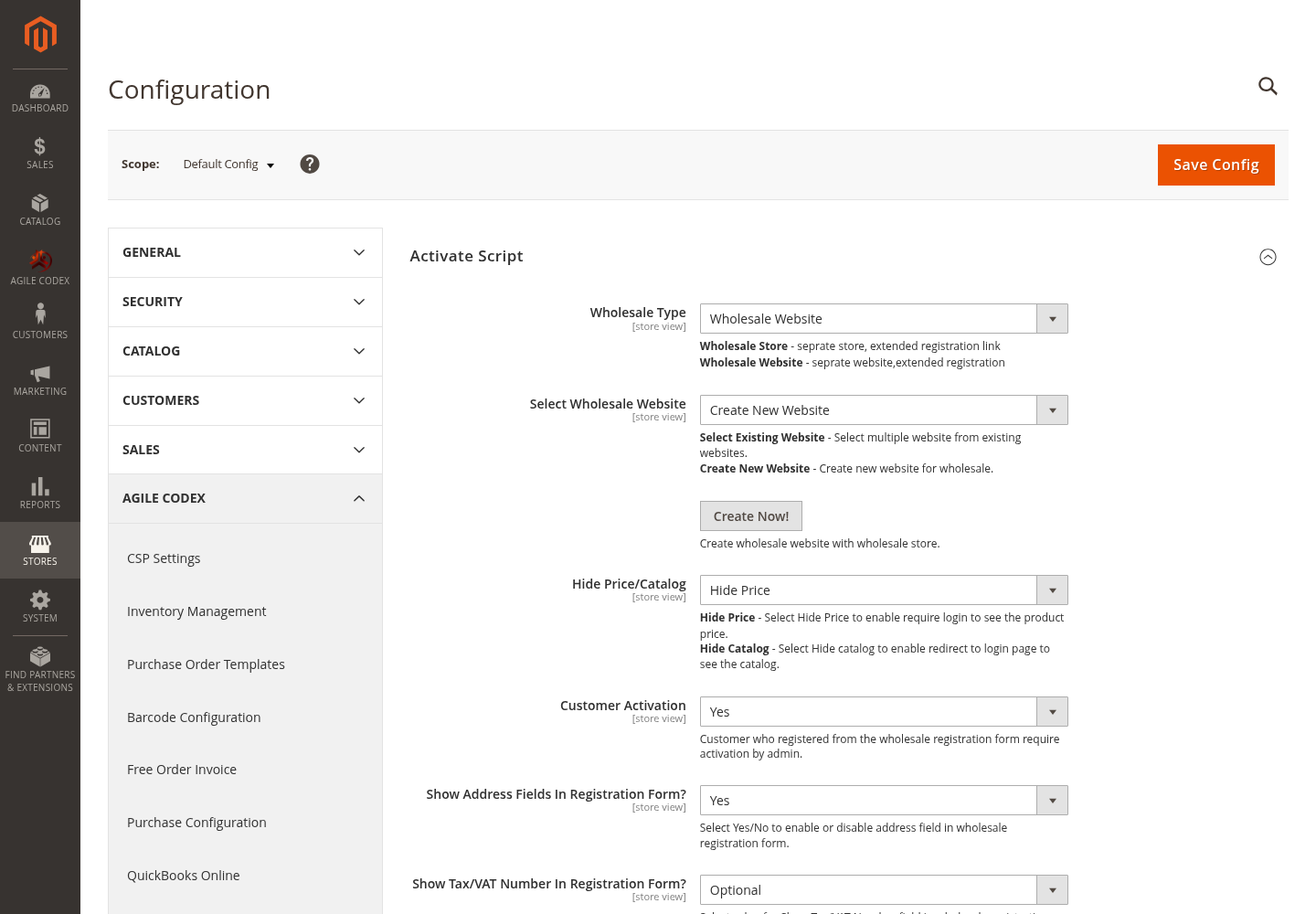 Create a Magento 2 B2B website with the Create Now action