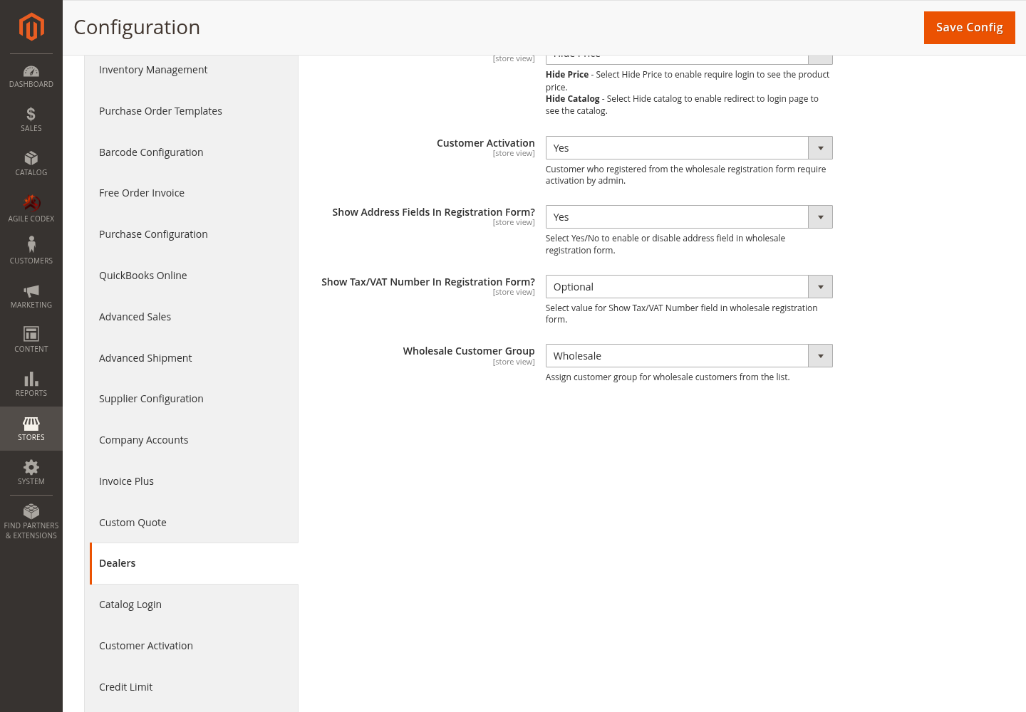 Magento 2 wholesale customer group and access settings