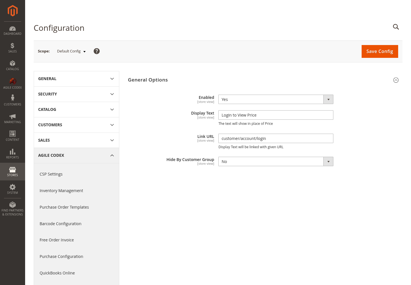 Configure Magento 2 Hide Price and login link