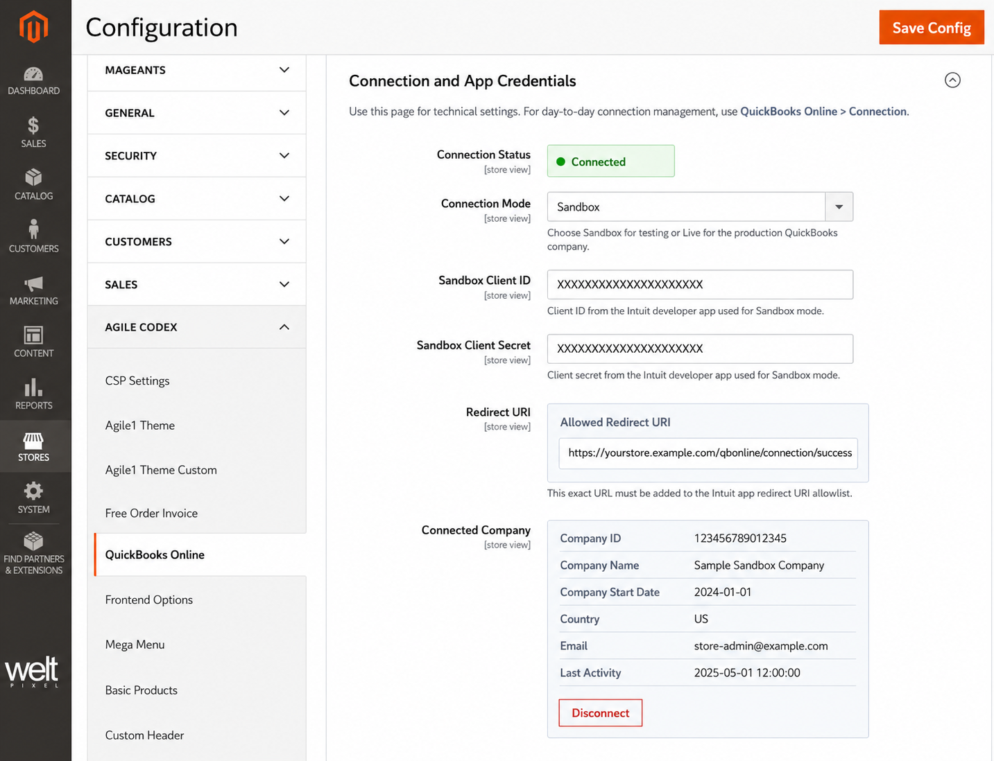 QuickBooks Online App Connected Status