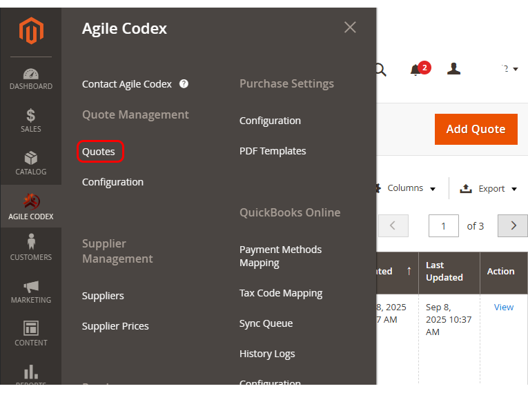 Magento 2 Quote Admin Panel