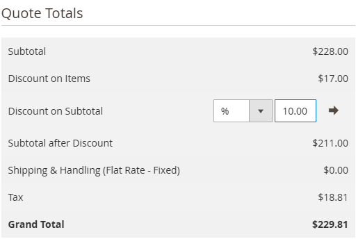 Magento 2 Quote Totals and Discounts