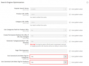 duplicate content configuration