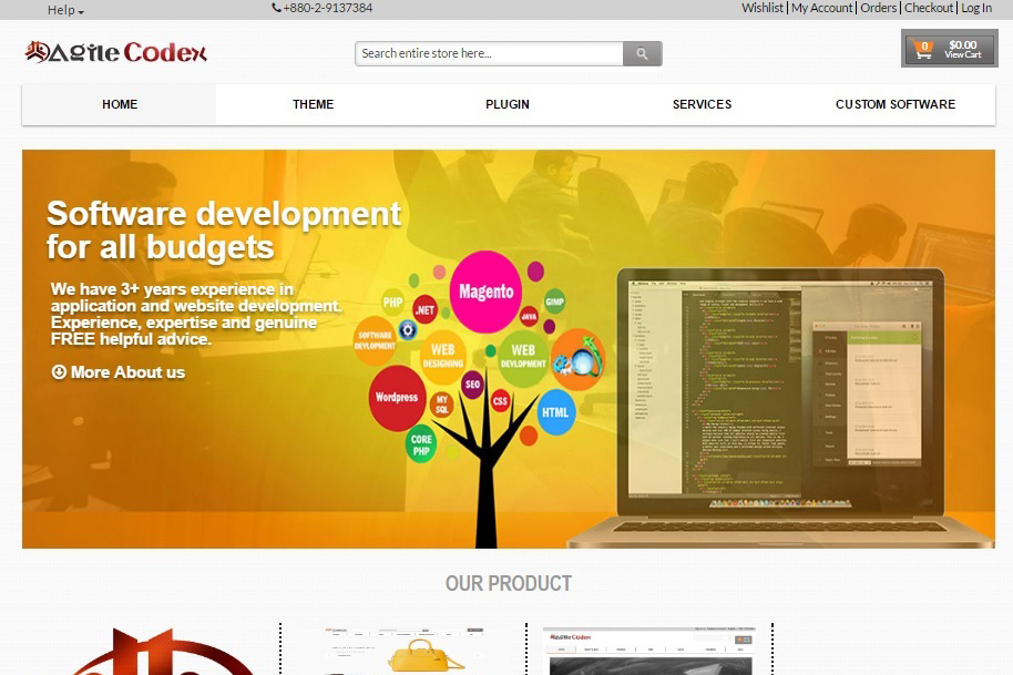 Developer Agency eCommerce store developed by Agile Codex