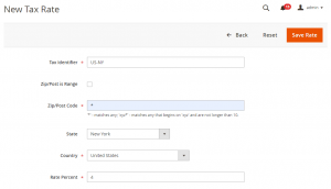 tax rate configuration