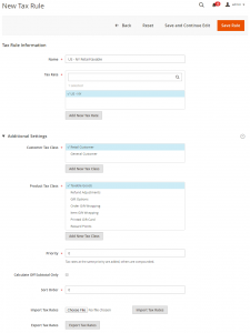 tax rule configuration