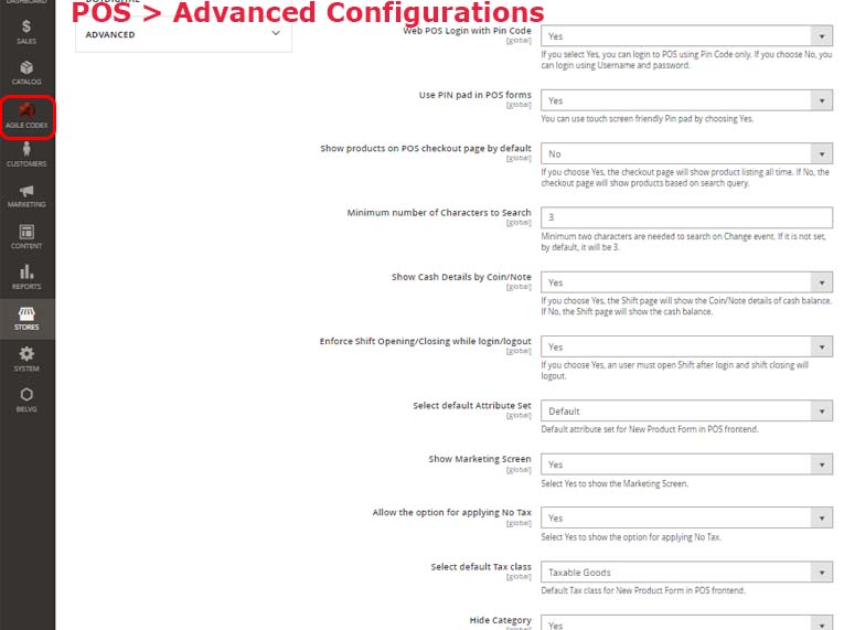 WebPOS Advanced Configurations