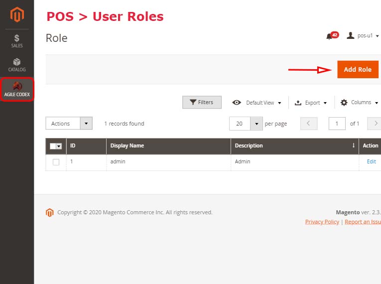 WebPOS user roles